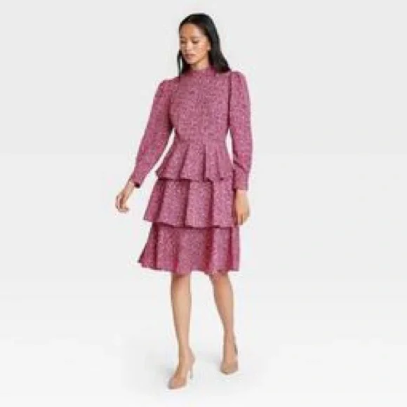 Who What Wear Pink Leopard Dress - Picture 2 of 8